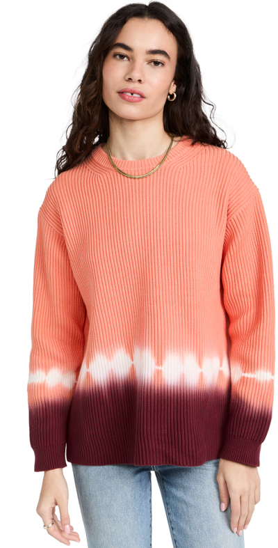 Shop Proenza Schouler White Label Rib Knit Dip Dye Sweater In Salmon Multi
