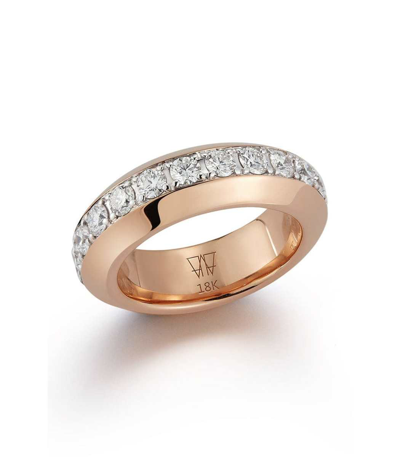 Shop Walters Faith Grant Diamond Angled Band Ring In Rosegold
