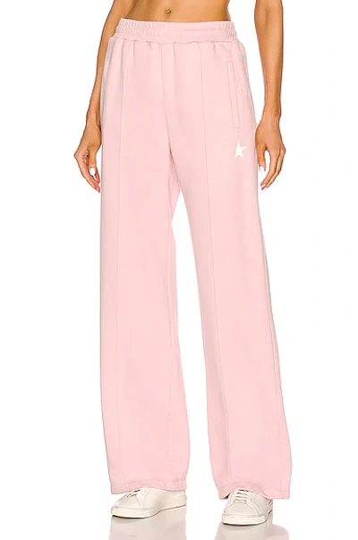 Shop Golden Goose Star Jogging Pants In Pink Lavender & White