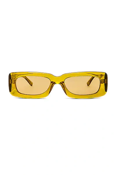 Shop Attico Mini Marfa Sunglasses In Mustard & Yellow Gold
