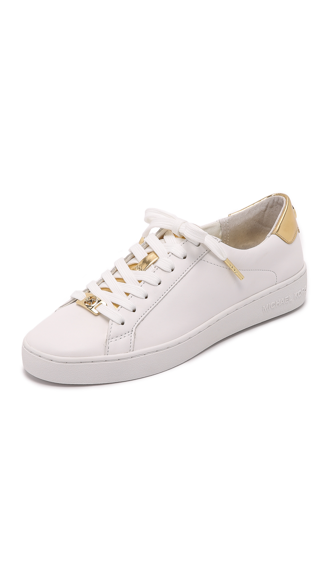 michael kors white sneakers with gold