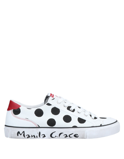 Shop Manila Grace Woman Sneakers White Size 6 Textile Fibers, Soft Leather