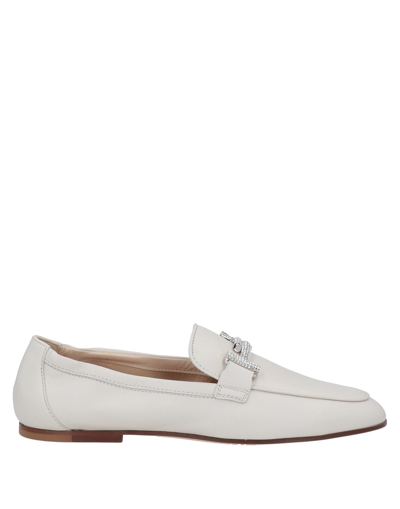 Shop Tod's Woman Loafers Ivory Size 8 Soft Leather In White