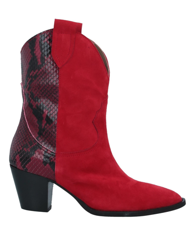 Shop Fiorifrancesi Woman Ankle Boots Red Size 8 Soft Leather