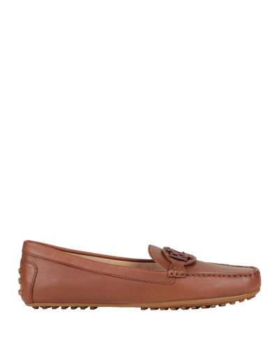 Ralph Lauren Brynn Logo Patch Loafers In Brown