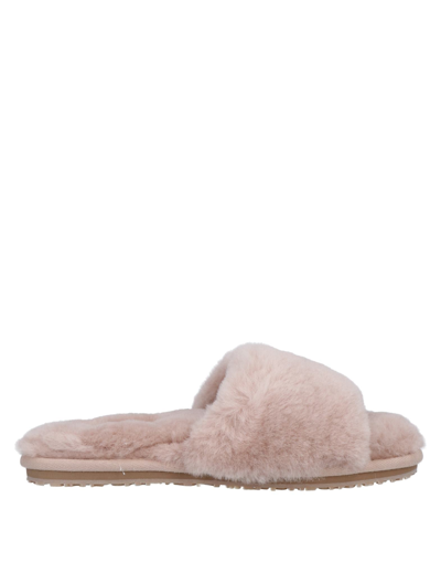 Shop Mou Woman Sandals Blush Size 11 Shearling In Pink