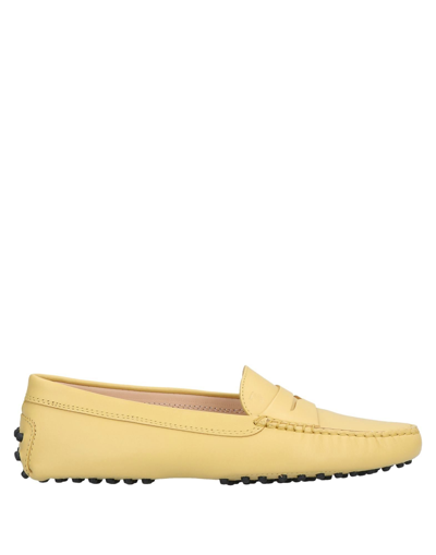 Shop Tod's Woman Loafers Light Yellow Size 7 Soft Leather
