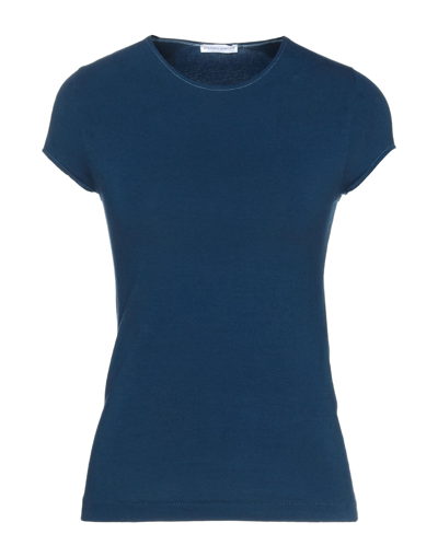 Shop Stefano Mortari Woman T-shirt Blue Size M Cotton, Elastane