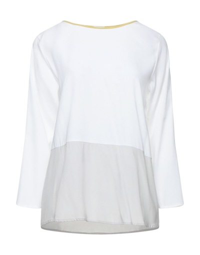 Shop T S T_s Woman Top Ivory Size L Silk, Elastane In White