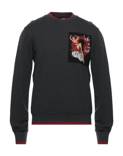 Shop Dolce & Gabbana Man Sweatshirt Grey Size 42 Cotton, Polyester, Elastane