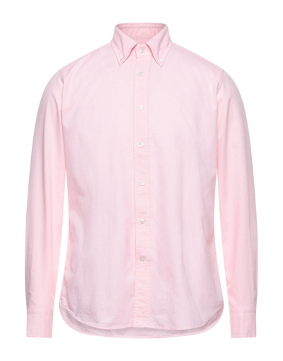 Shop Bagutta Man Shirt Pink Size 15 ½ Cotton