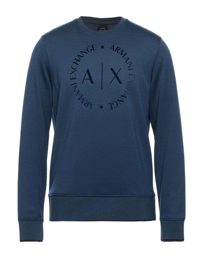 Shop Armani Exchange Sweatshirts In Slate Blue