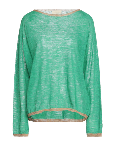 Shop Momoní Woman Sweater Green Size M Linen, Polyester, Viscose