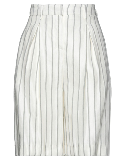 Shop L'autre Chose L' Autre Chose Woman Shorts & Bermuda Shorts Ivory Size 8 Viscose, Linen In White