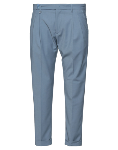 Shop Golden Craft 1957 Man Pants Pastel Blue Size 35 Polyester, Wool, Elastane