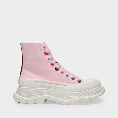 Shop Alexander Mcqueen Tread Slick High Sneakers In Pink