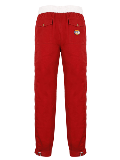 Shop Gucci Buckles Gabardine Pants In Red