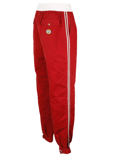 Shop Gucci Buckles Gabardine Pants In Red