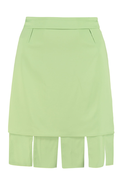 Shop Bottega Veneta Stretch Viscose Skirt In Green
