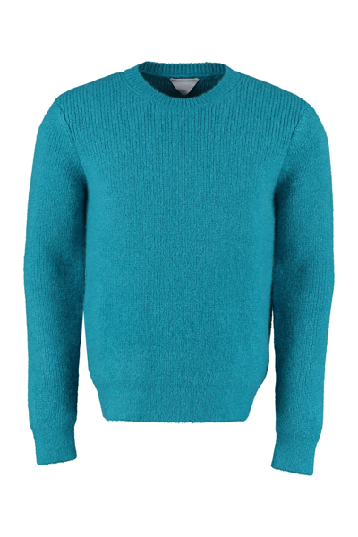 Shop Bottega Veneta Long Sleeve Crew-neck Sweater In Blue