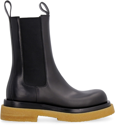 Bottega Veneta Ivory & Black-Sole 'Lug' Boots