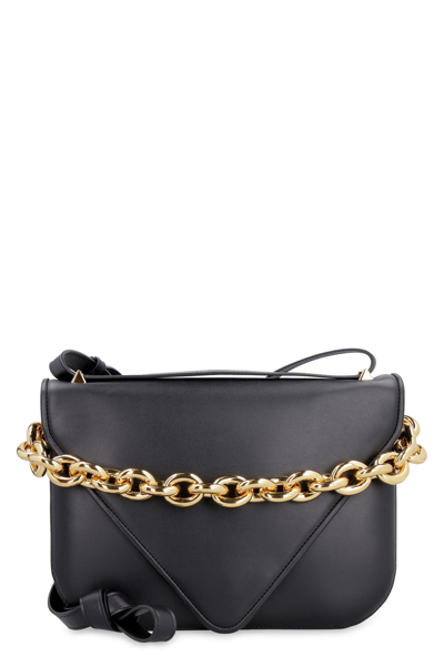 Shop Bottega Veneta Mount Leather Envelope Bag In Black