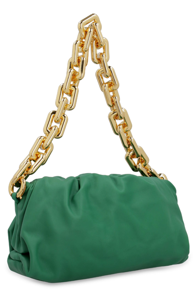 Shop Bottega Veneta The Chain Pouch Leather Clutch In Green