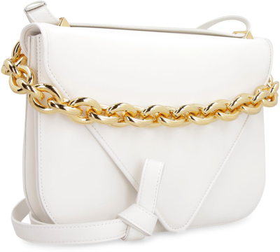 Shop Bottega Veneta Mount Leather Envelope Bag In White