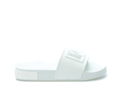Shop Dolce & Gabbana Dg Logo Sandals In Bianco