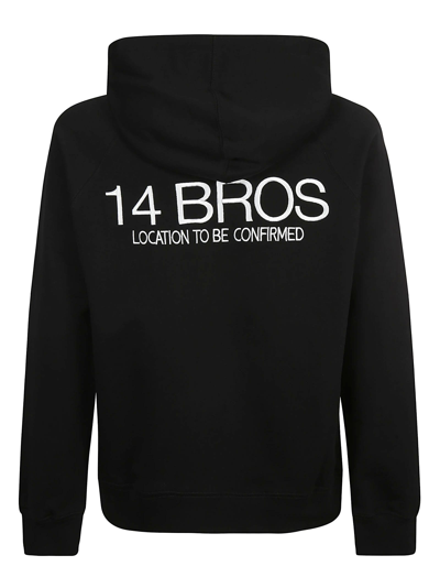 14 Bros Logo Embroidery Hoodie In Black