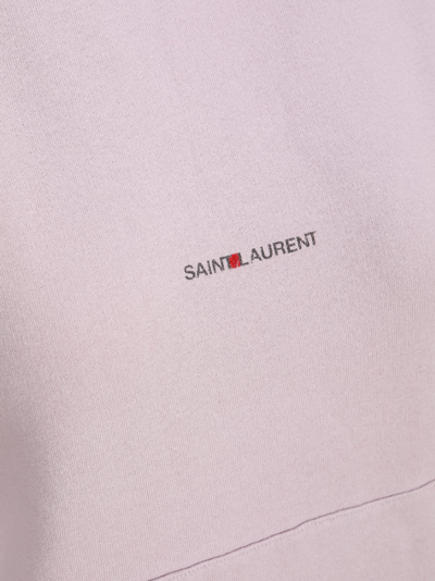 Shop Saint Laurent Classic Logo Hoodie In Lilac