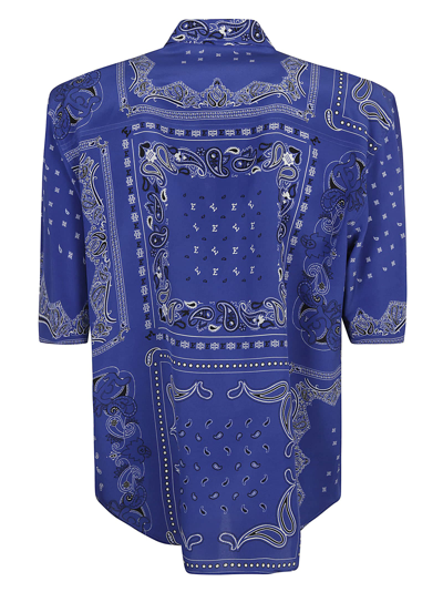 Shop Etro Paisley Print Short-sleeve Shirt In Blue