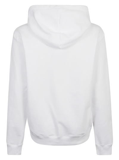 Shop Lanvin Embroidered Logo Hoodie In White