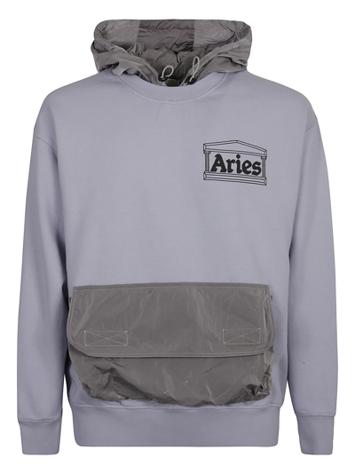 Shop Aries Front Pocket Hoodie In Lilac