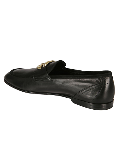 Shop Dolce & Gabbana Logo Front Plaque Loafers In Black