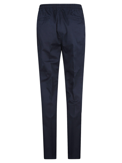 Shop Brunello Cucinelli Drawstring Trousers In Navy