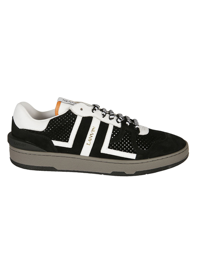 Shop Lanvin Clay Low-top Sneakers In Black/white