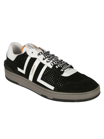 Shop Lanvin Clay Low-top Sneakers In Black/white