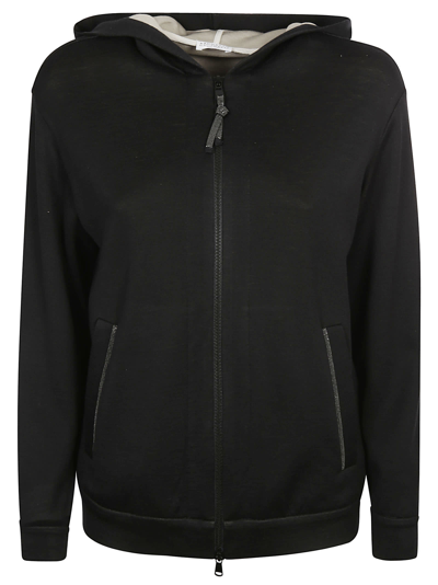 Shop Brunello Cucinelli Zipped Hoodie In Black