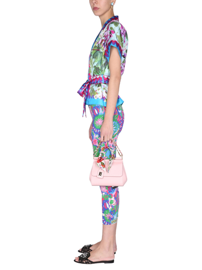 Shop Dolce & Gabbana Floral Print Leggings In Multicolor