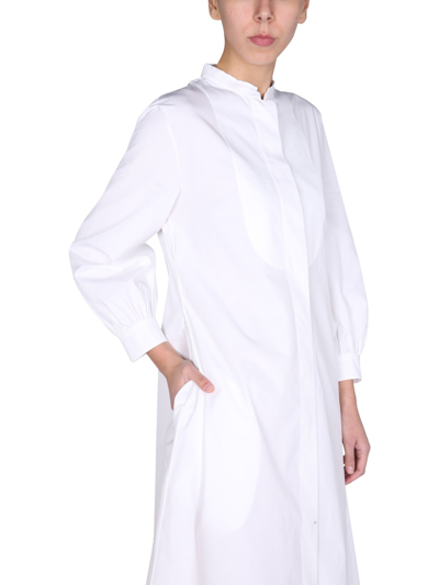 Shop Jil Sander Poplin Midi Dress In Bianco