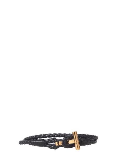 Shop Tom Ford Braided Bracelet In Nero