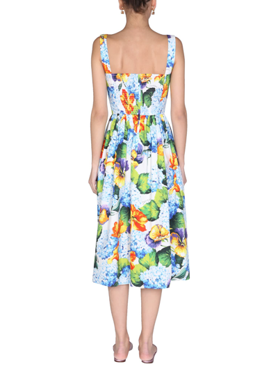 Shop Dolce & Gabbana Dress With Floral Print In Multicolor