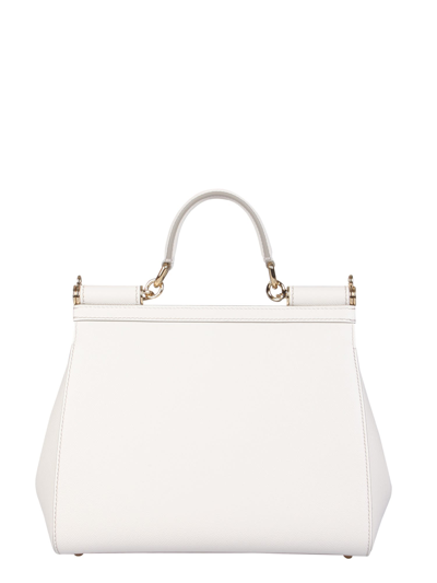Shop Dolce & Gabbana Medium Sicily Bag In Bianco