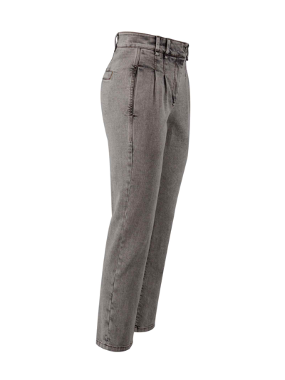 Shop Brunello Cucinelli Mid-rise Cropped Jeans In Grey