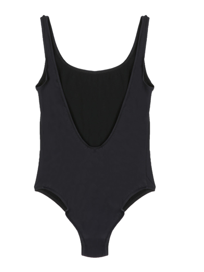 Shop Moschino One Piece Swimsuit With Teddy Strass In Nero
