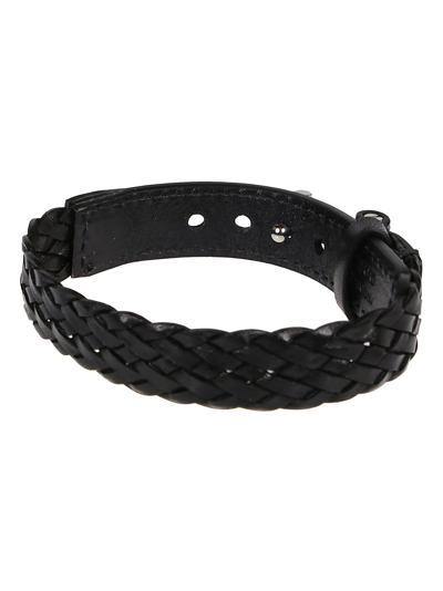 Shop Tom Ford Bracelet In Bsv Black/silver