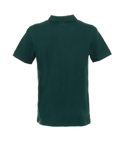 Shop Fay Piquet Cotton Polo Shirt In Verde