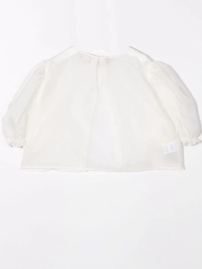 Shop La Stupenderia Bolero With Balloon Sleeves In Bianca