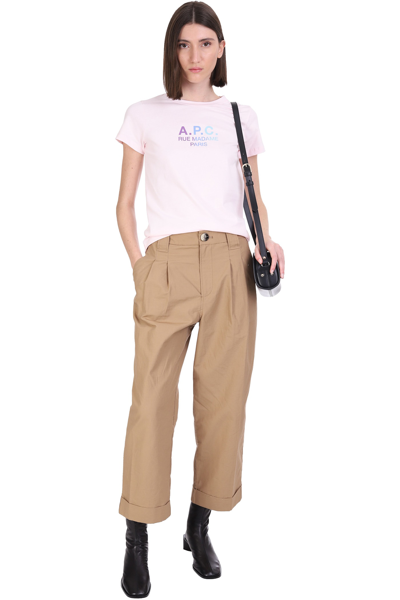 Shop Apc Jenny T-shirt In Rose-pink Cotton